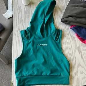 Alphalete hooded crop tank like-new